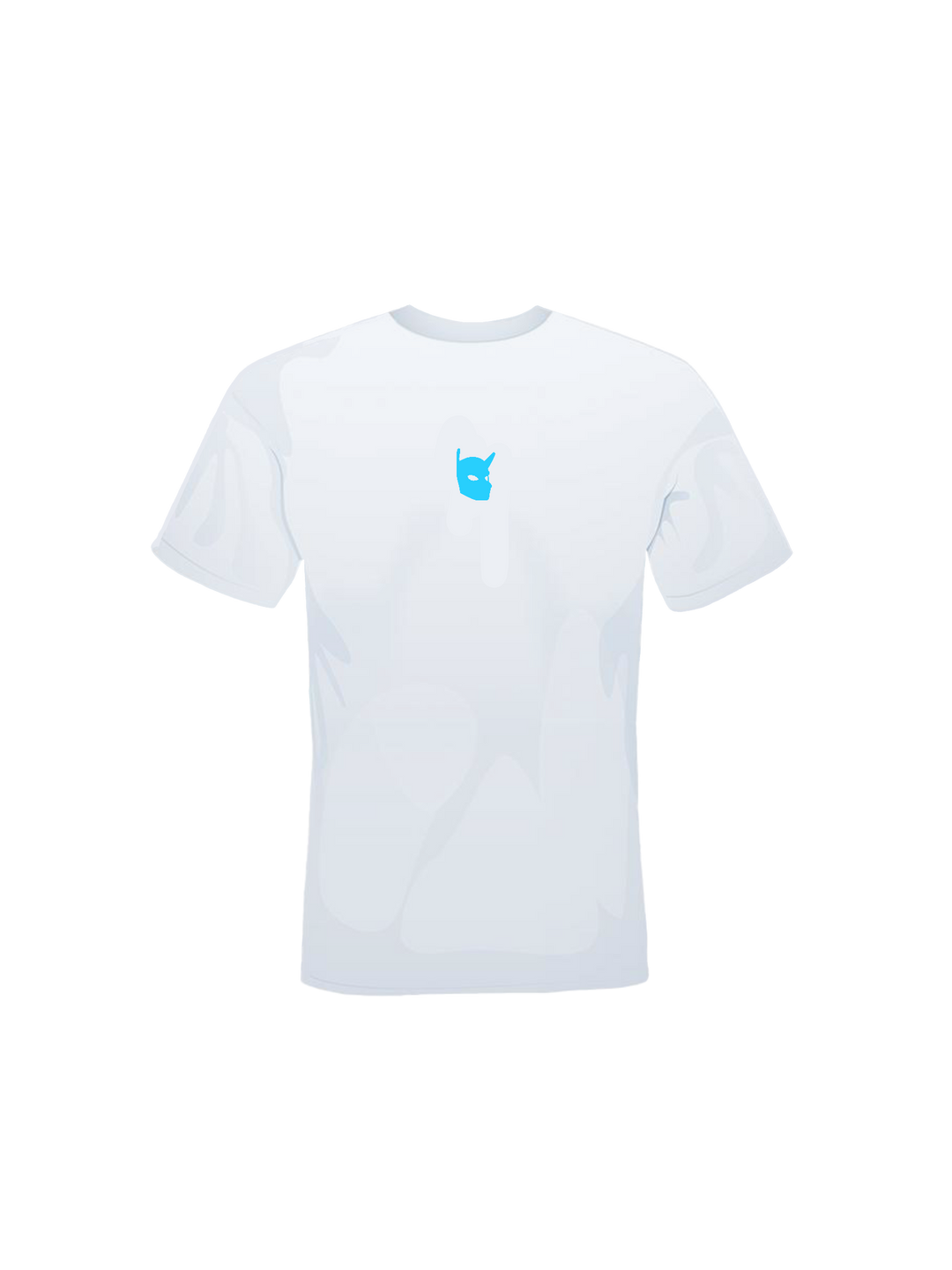 T-shirt bianca Cani Bastardi logo azzurro